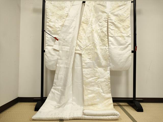 平和屋本店●白打掛 白無垢 お引きずり 和装 婚礼 結婚式 花嫁 神社挙式 飛鶴花文 ラメ糸 DABK1448cd