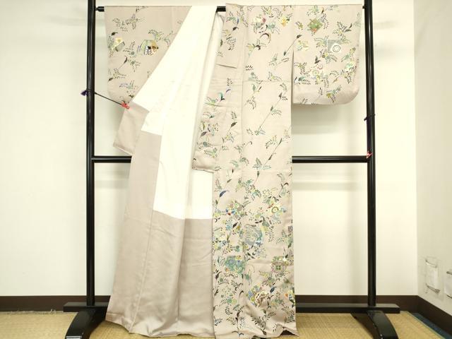 平和屋着物●訪問着 駒刺繍 色紙更紗花文 金彩 正絹 逸品 DABK2001op