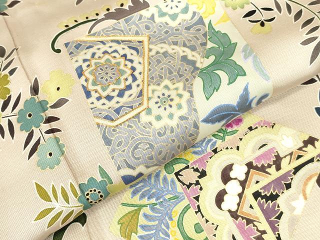 平和屋着物●訪問着 駒刺繍 色紙更紗花文 金彩 正絹 逸品 DABK2001op