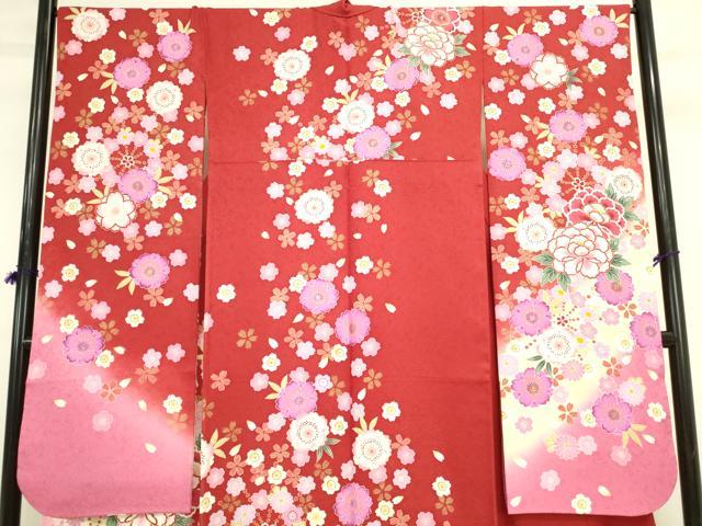 平和屋着物●豪華振袖 駒刺繍 舞花 牡丹 暈し染め 金彩 正絹 逸品 DABK2006op