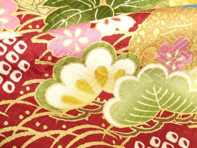 平和屋着物●豪華振袖 駒刺繍 花松文 金彩 正絹 逸品 DABK2008op