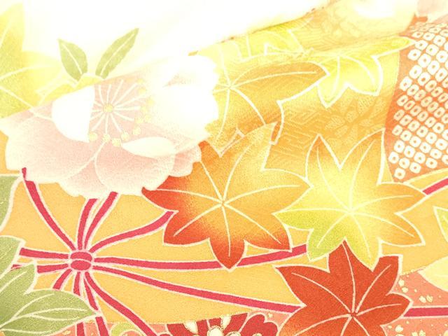 平和屋着物●豪華振袖 雪輪草花文 牡丹 暈し染め ラメ糸 金彩 正絹 逸品 DABK2020op