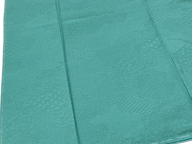 平和屋着物●上質な色無地 吉祥地紋 青碧色 正絹 逸品 未使用 DABK2021op