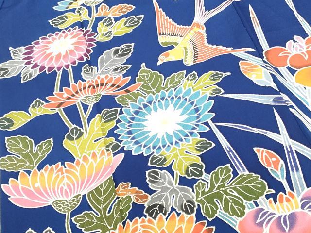 平和屋着物●豪華振袖 紅型 花鳥文 正絹 逸品 DABK2027op