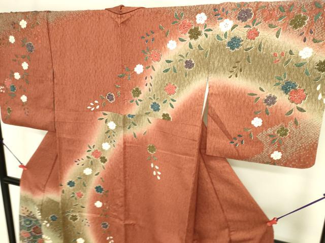 平和屋着物●訪問着 絞り 辻が花 暈し染め 金彩 正絹 逸品 DABK2030op