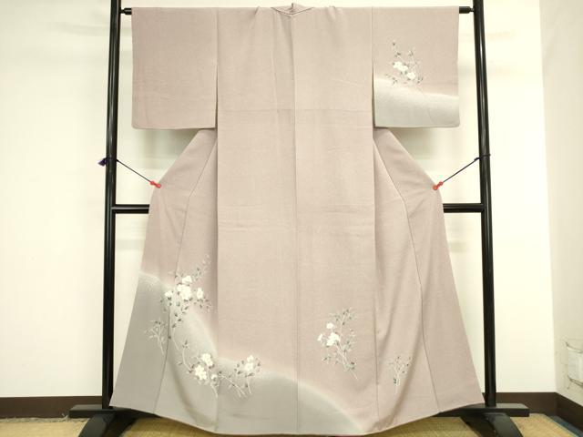 平和屋着物●訪問着 友禅 草花 暈し染め 正絹 逸品 DABK2031op