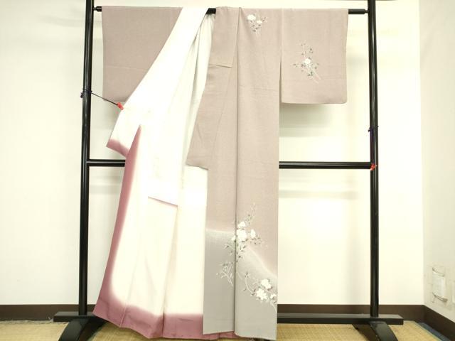 平和屋着物●訪問着 友禅 草花 暈し染め 正絹 逸品 DABK2031op