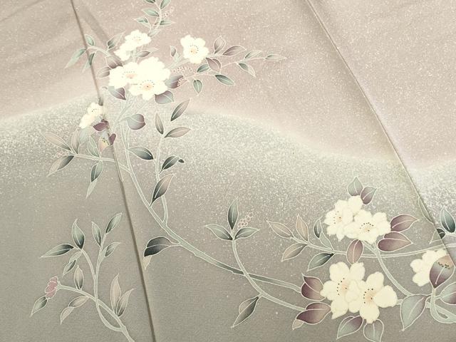 平和屋着物●訪問着 友禅 草花 暈し染め 正絹 逸品 DABK2031op
