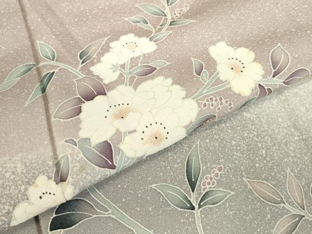 平和屋着物●訪問着 友禅 草花 暈し染め 正絹 逸品 DABK2031op