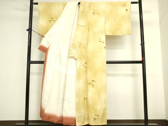 平和屋着物●上質な小紋 地紋起こし 風景文 暈し染め 正絹 逸品 DABK2042op