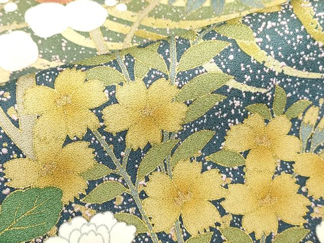 平和屋着物●訪問着 刺繍 流水花文 暈し染め 金彩 正絹 逸品 DABK2047op