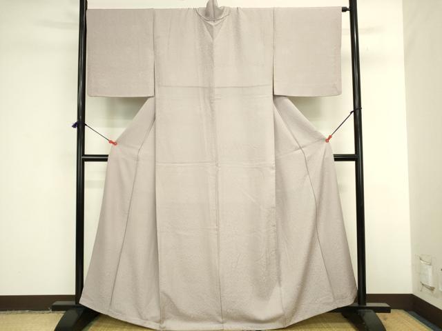 平和屋着物●上質な色無地 舞葉地紋 牡丹鼠色 正絹 逸品 DABK2050op