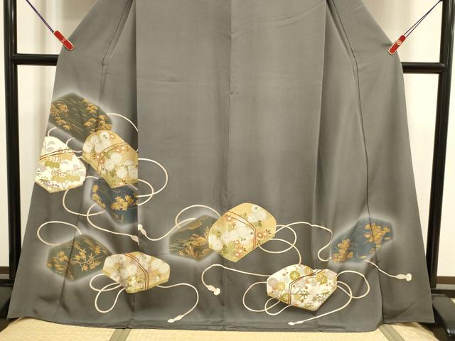 平和屋着物●豪華色留袖 駒刺繍 花文箱 暈し染め 金彩 さが美扱い ロング丈 正絹 逸品 DABK2067op