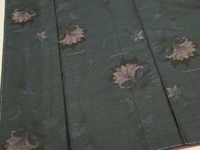 平和屋着物●本場大島紬 更紗花唐草文 正絹 逸品 DABK2068op