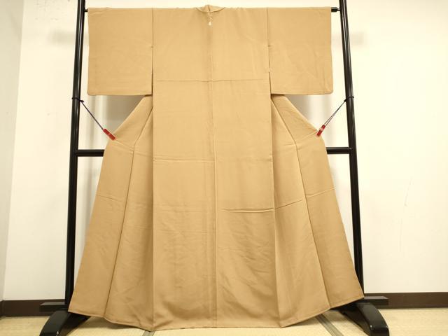 平和屋着物●上質な色無地 濃い飴色 正絹 逸品 DABK2071op