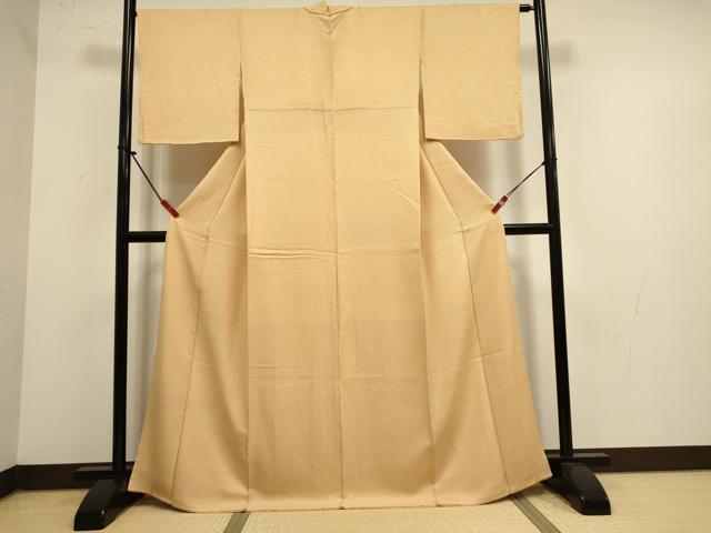 平和屋着物●上質な色無地 舞花地紋 萱草色 正絹 逸品 DABK2076op
