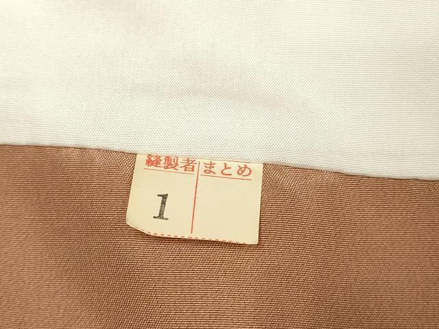 平和屋着物●上質な色無地 葉尽くし地紋 丁子染色 正絹 逸品 DABK2082op