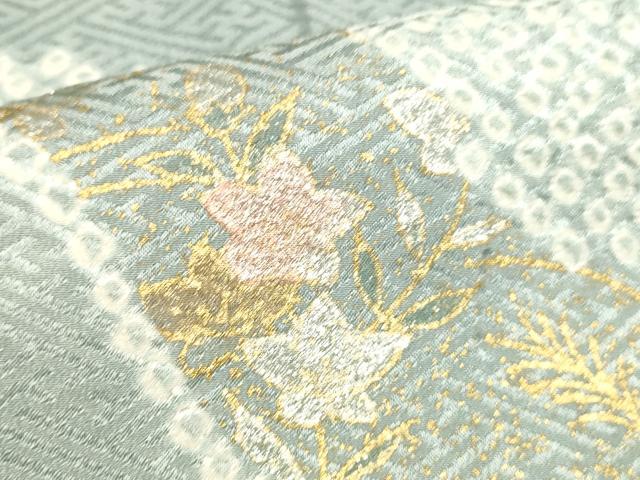 平和屋着物●訪問着 刺繍 絞り 流水花文 金銀彩 正絹 逸品 DABK2090op