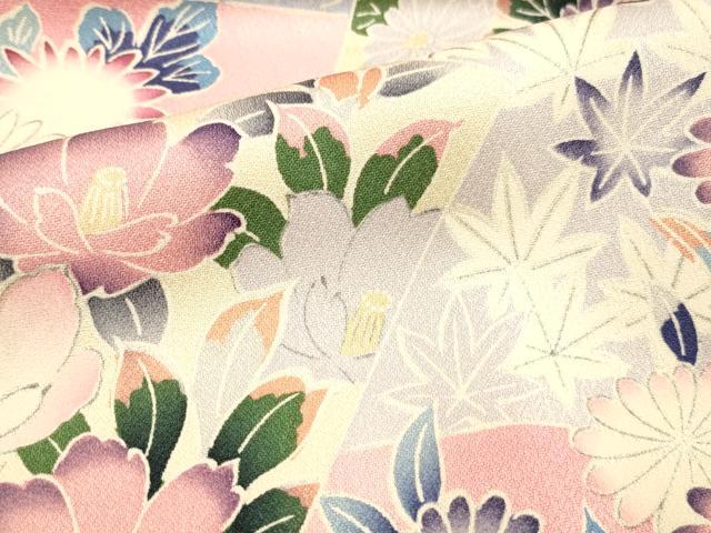 平和屋着物●豪華振袖 飛鶴花松文 暈し染め 正絹 逸品 DABK2097op