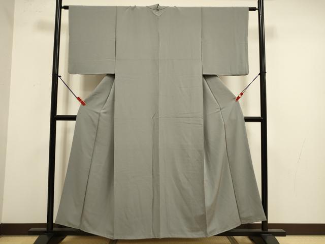 平和屋着物●上質な色無地 利休鼠色 正絹 逸品 DABK2105op