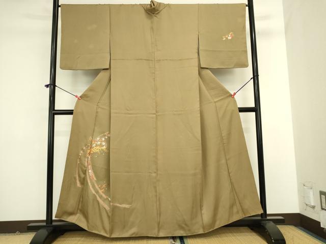 平和屋着物●中国三大刺繍 相良刺繍 総刺繍 訪問着 駒刺繍 竹屋町刺繍 立浪片輪車花文 金糸 正絹 逸品 DABK2109op