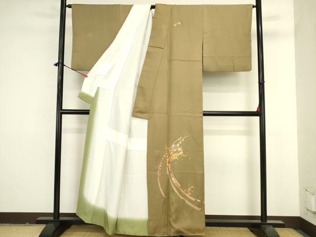 平和屋着物●中国三大刺繍 相良刺繍 総刺繍 訪問着 駒刺繍 竹屋町刺繍 立浪片輪車花文 金糸 正絹 逸品 DABK2109op