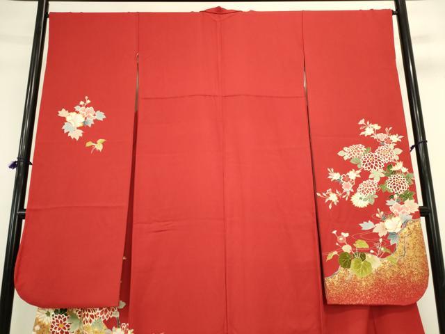 平和屋着物●豪華振袖 駒刺繍 鴛鴦花文 金彩 正絹 逸品 DABK2110op