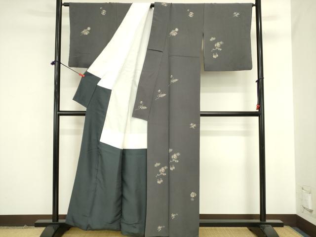 平和屋着物●上質な小紋 印傳 宝尽くし花文 正絹 逸品 DABK2119op