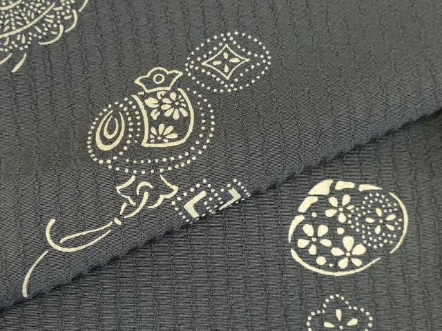 平和屋着物●上質な小紋 印傳 宝尽くし花文 正絹 逸品 DABK2119op