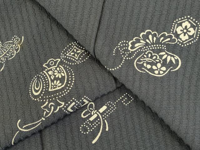 平和屋着物●上質な小紋 印傳 宝尽くし花文 正絹 逸品 DABK2119op