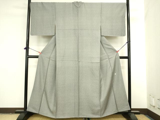 平和屋着物●伝統工芸師 服部光擴 江戸小紋 抽象文様 黒地 正絹 逸品 未使用 DABK2135op