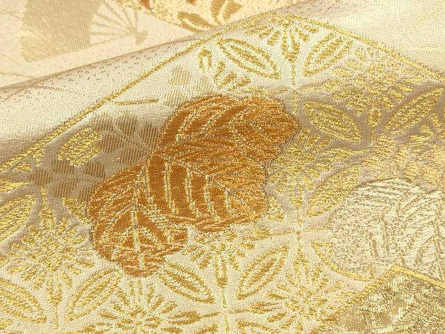 平和屋本店▼六通柄袋帯 更紗花文 純金箔 正絹 逸品 DABK2194op
