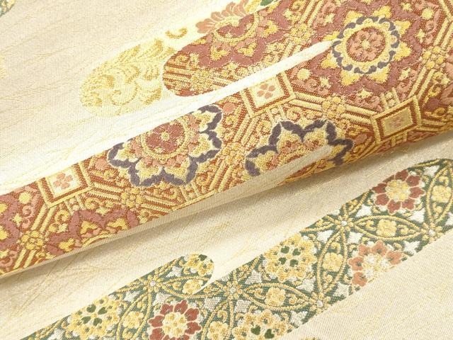 平和屋本店▼六通柄袋帯 光彩小袖文 本金箔 正絹 逸品 DABK2200op