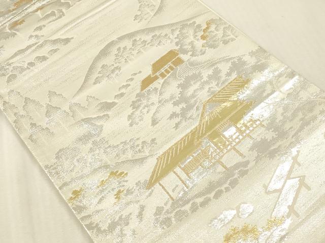 平和屋本店▼六通柄袋帯 みやこの四季 貳拾四金 正絹 逸品 DABK2213op