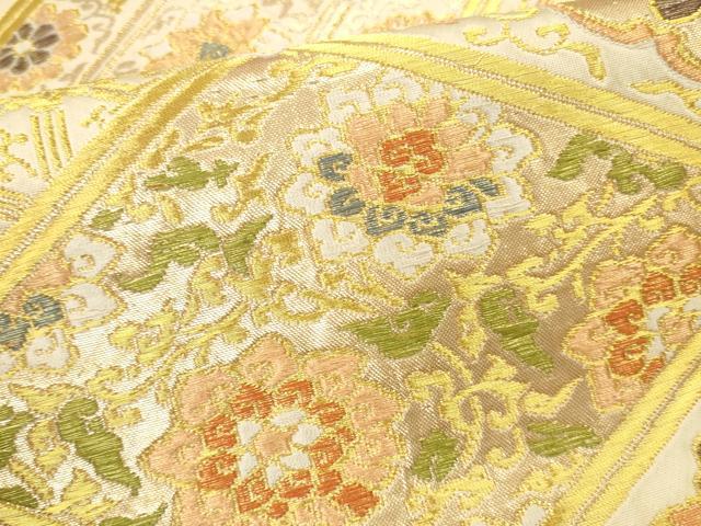 平和屋本店▼六通柄袋帯 唐織 鳳凰花菱文 本金箔 正絹 逸品 DABK2231op