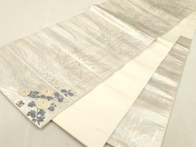 平和屋本店▼六通柄袋帯 琳派百図 本金箔 正絹 逸品 DABK2233op