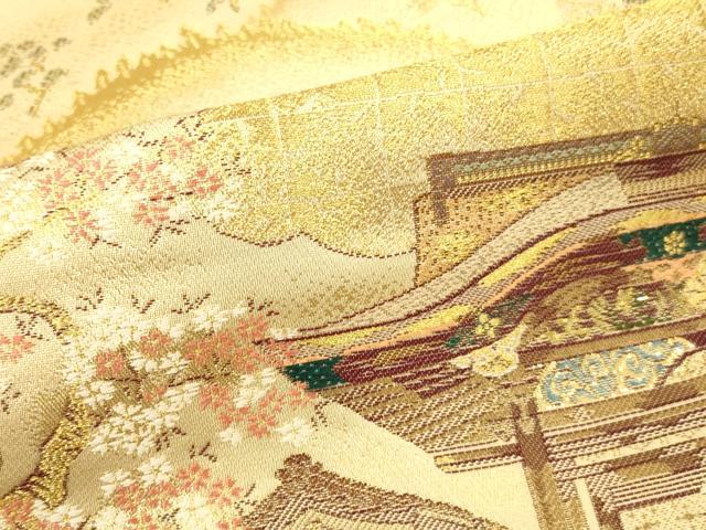 平和屋本店▼六通柄袋帯 唐織 仁和寺 本金二重箔 正絹 逸品 DABK2241op