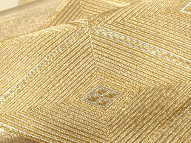 平和屋本店▼六通柄袋帯 菱重ね 本金二重箔 正絹 逸品 DABK2243op