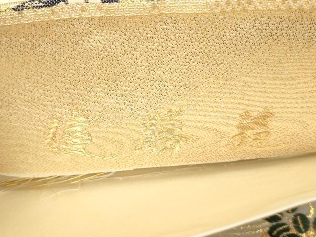 平和屋本店▼六通柄袋帯 唐織 扇面御所車 九百本金弐重織 健勝苑扱い 正絹 逸品 DABK2253op