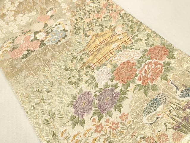 平和屋本店▼六通柄袋帯 唐織 錦繍金閣寺文 九百本金貳重箔 正絹 逸品 DABK2268op