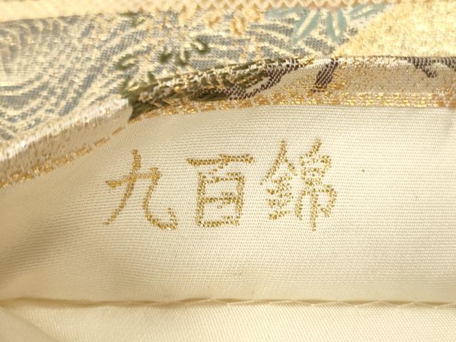 平和屋本店▼六通柄袋帯 唐織 風景花文 九百錦 本金弐重箔 正絹 逸品 DABK2280op
