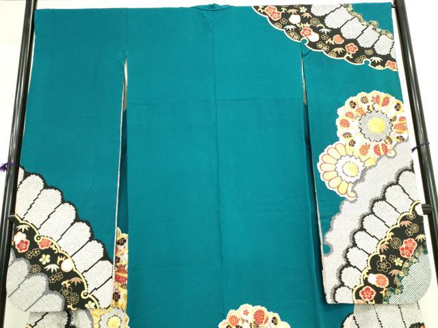 平和屋着物●豪華振袖 駒刺繍 雪輪菊文 金彩 正絹 逸品 DABK2368op