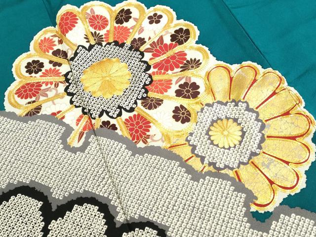 平和屋着物●豪華振袖 駒刺繍 雪輪菊文 金彩 正絹 逸品 DABK2368op