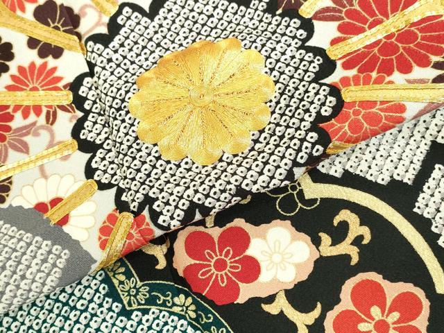 平和屋着物●豪華振袖 駒刺繍 雪輪菊文 金彩 正絹 逸品 DABK2368op