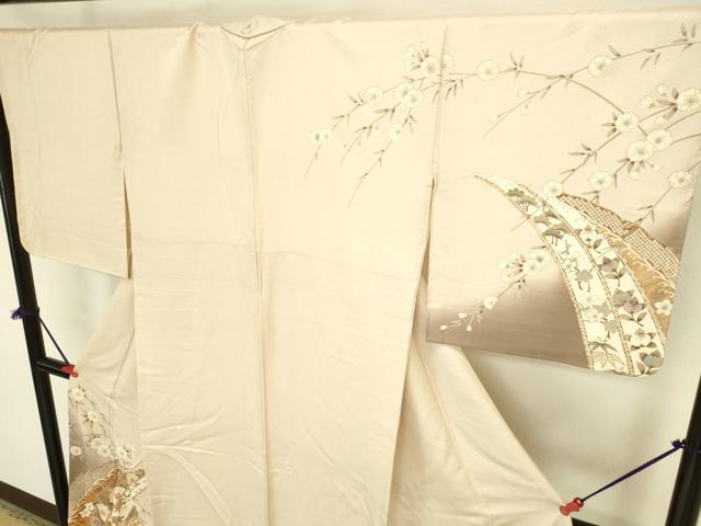 平和屋着物●訪問着 芝花文 暈し染め 金彩 正絹 逸品 DABK2372op