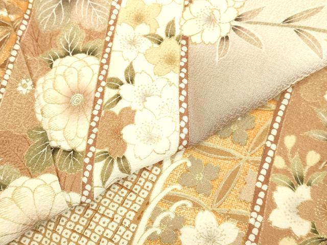 平和屋着物●訪問着 芝花文 暈し染め 金彩 正絹 逸品 DABK2372op