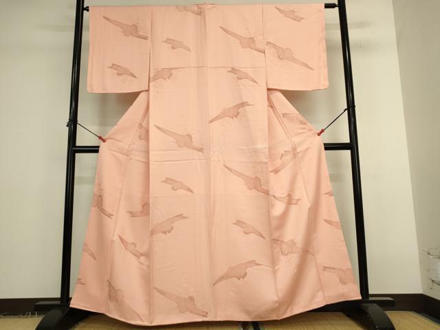 平和屋着物●上質な小紋 地紋起こし 花舟文 正絹 逸品 未使用 DABK2377op