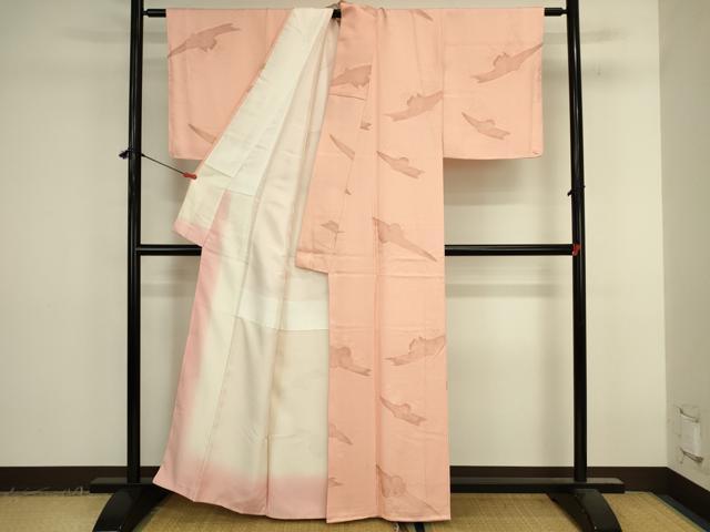 平和屋着物●上質な小紋 地紋起こし 花舟文 正絹 逸品 未使用 DABK2377op