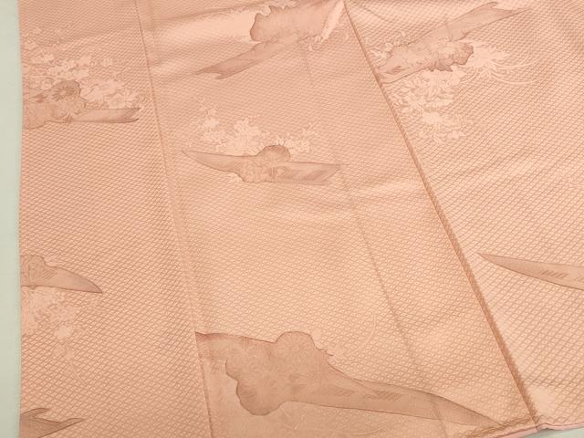 平和屋着物●上質な小紋 地紋起こし 花舟文 正絹 逸品 未使用 DABK2377op