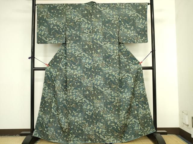 平和屋着物●上質な小紋 更紗花唐草文 正絹 逸品 未使用 DABK2386op